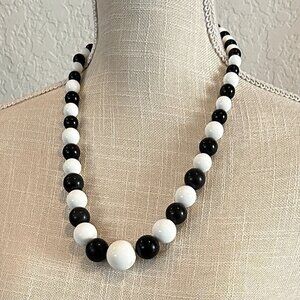 Vintage Black & White Matinee Beads